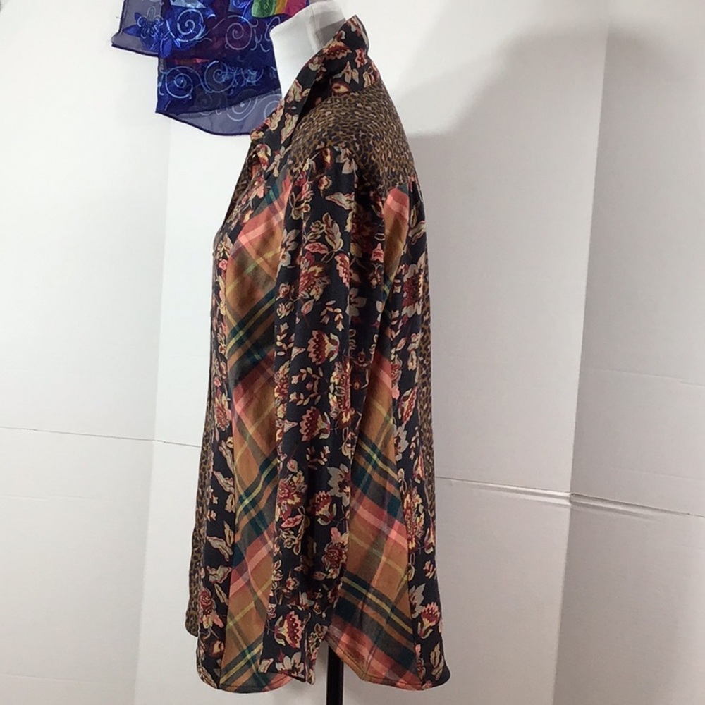 Soft Surroundings mixed pattern button tunic blouse S NWT - Picture 5 of 11